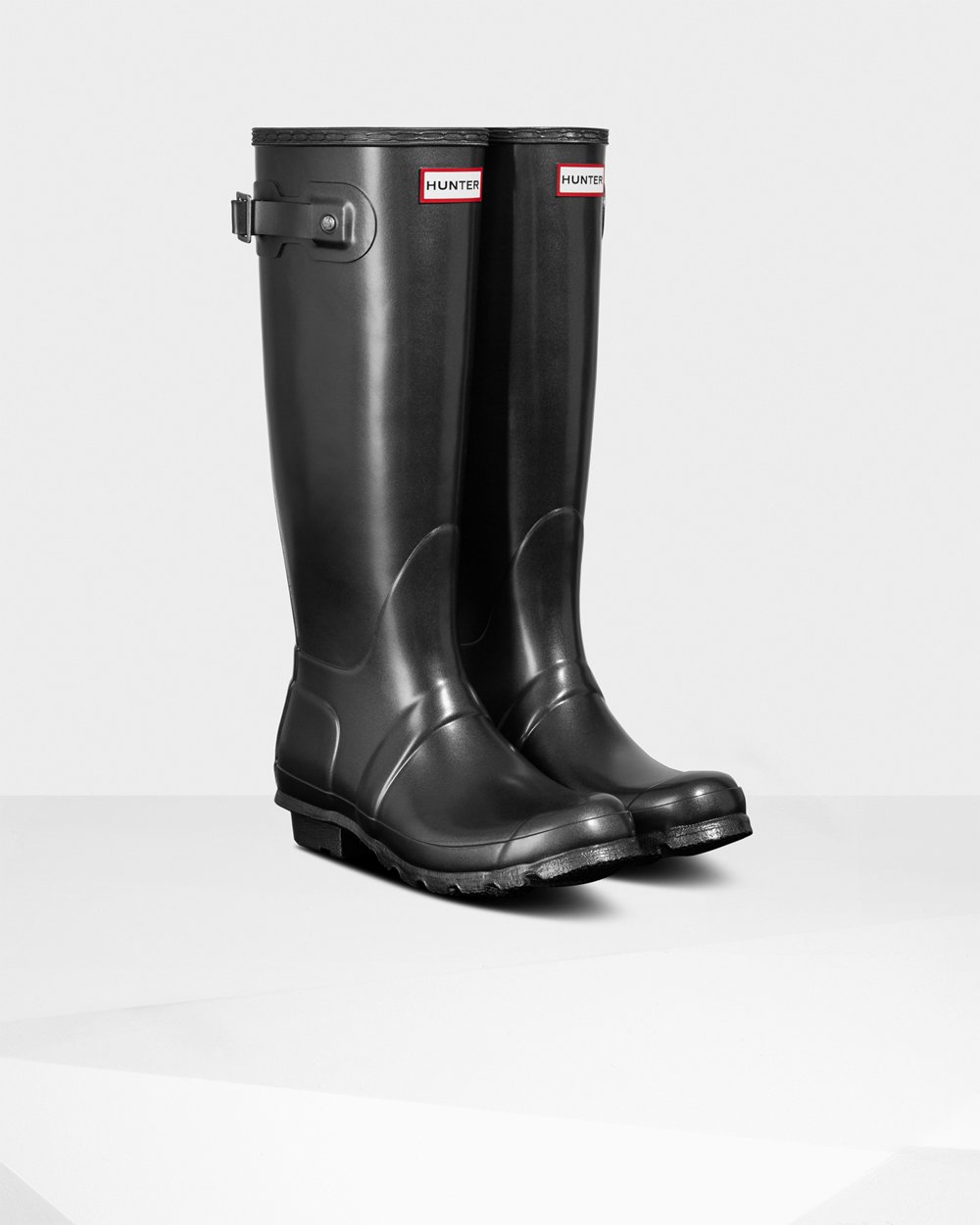 Womens Tall Rain Boots - Hunter Original Pearlized (83EVQTRXN) - Black